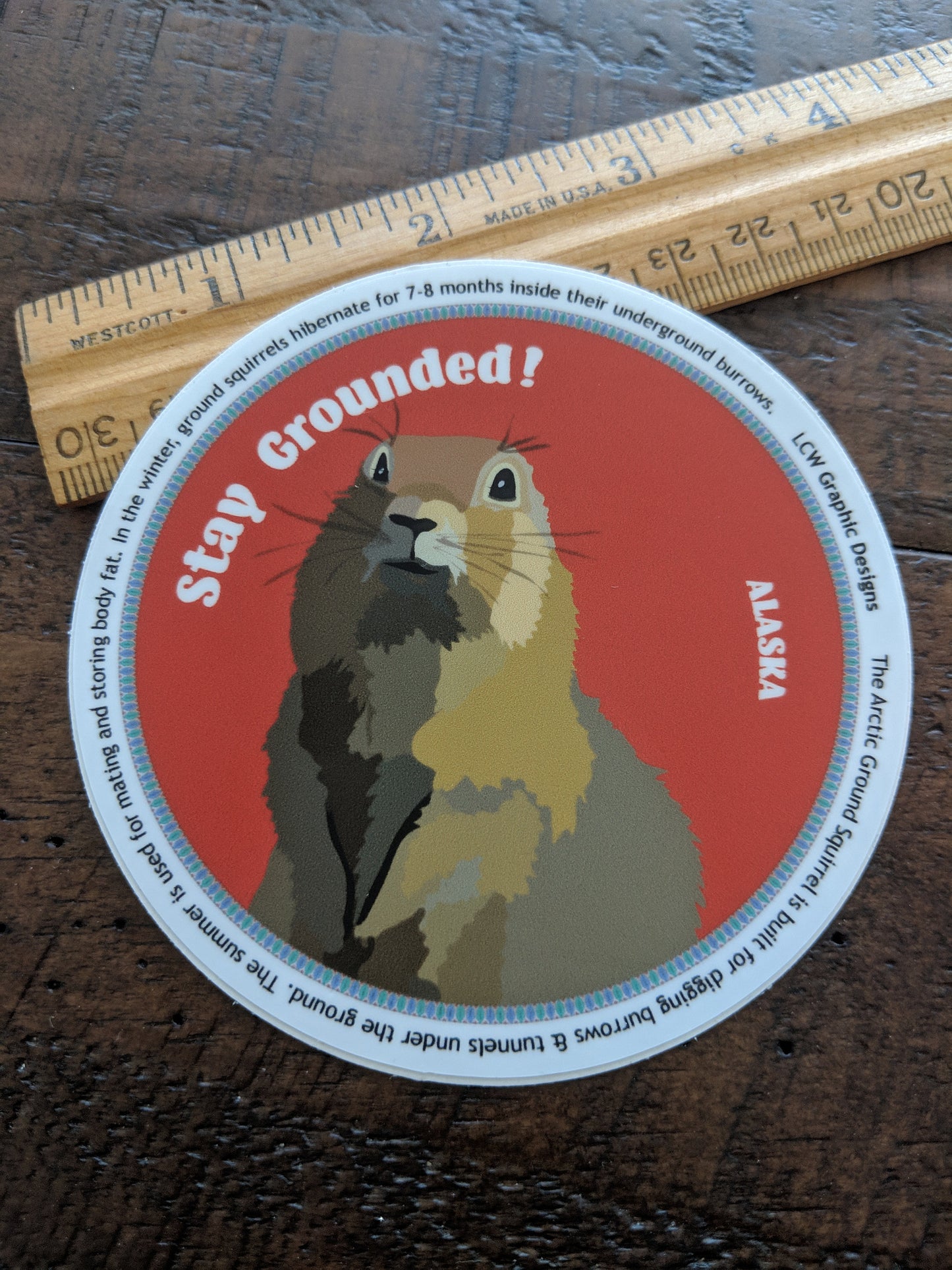 Alaska Animal Sticker Arctic Ground Squirrel - weather resistant graphic sticker for indoor or outdoor use