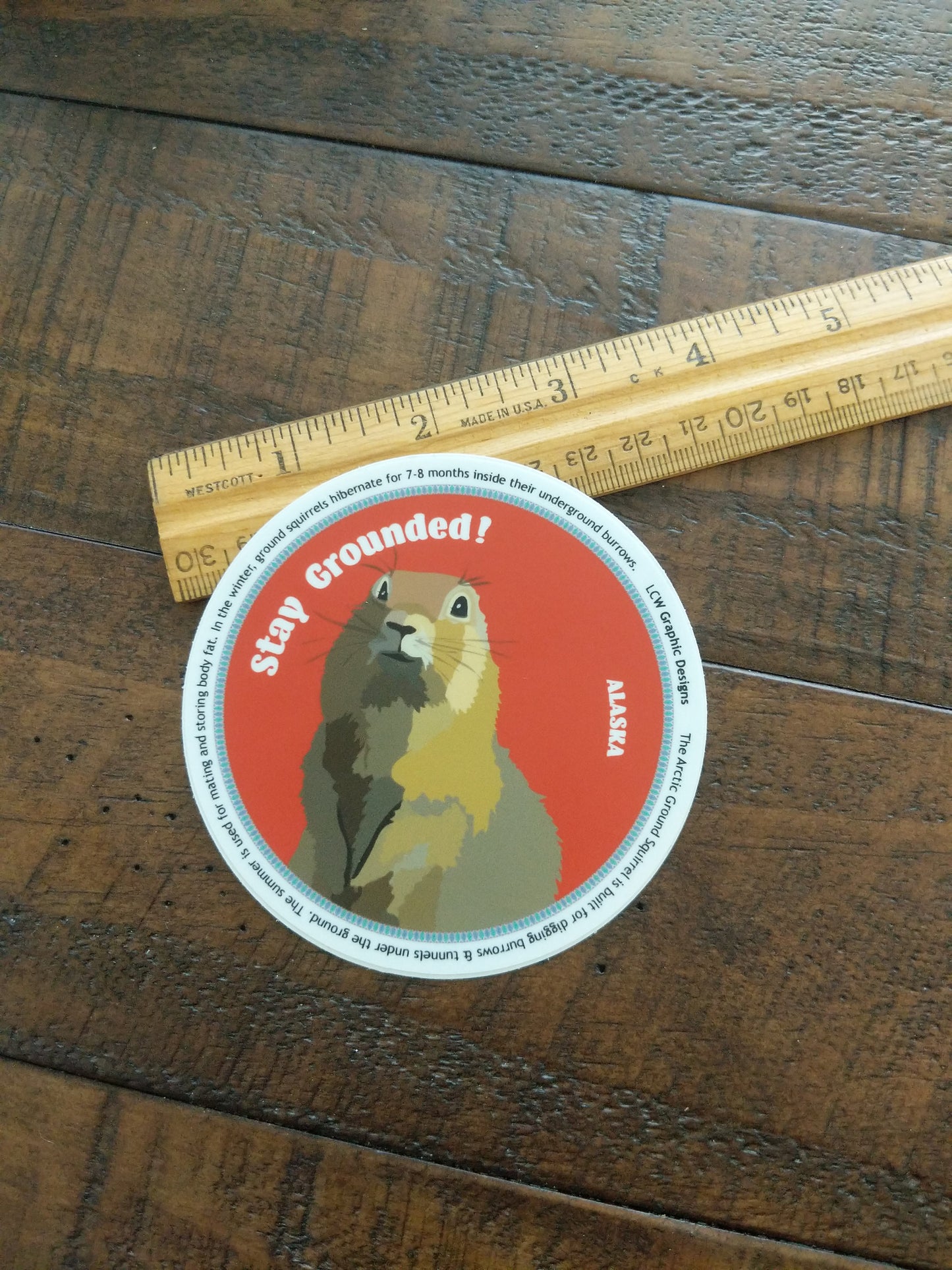 Alaska Animal Sticker Arctic Ground Squirrel - weather resistant graphic sticker for indoor or outdoor use